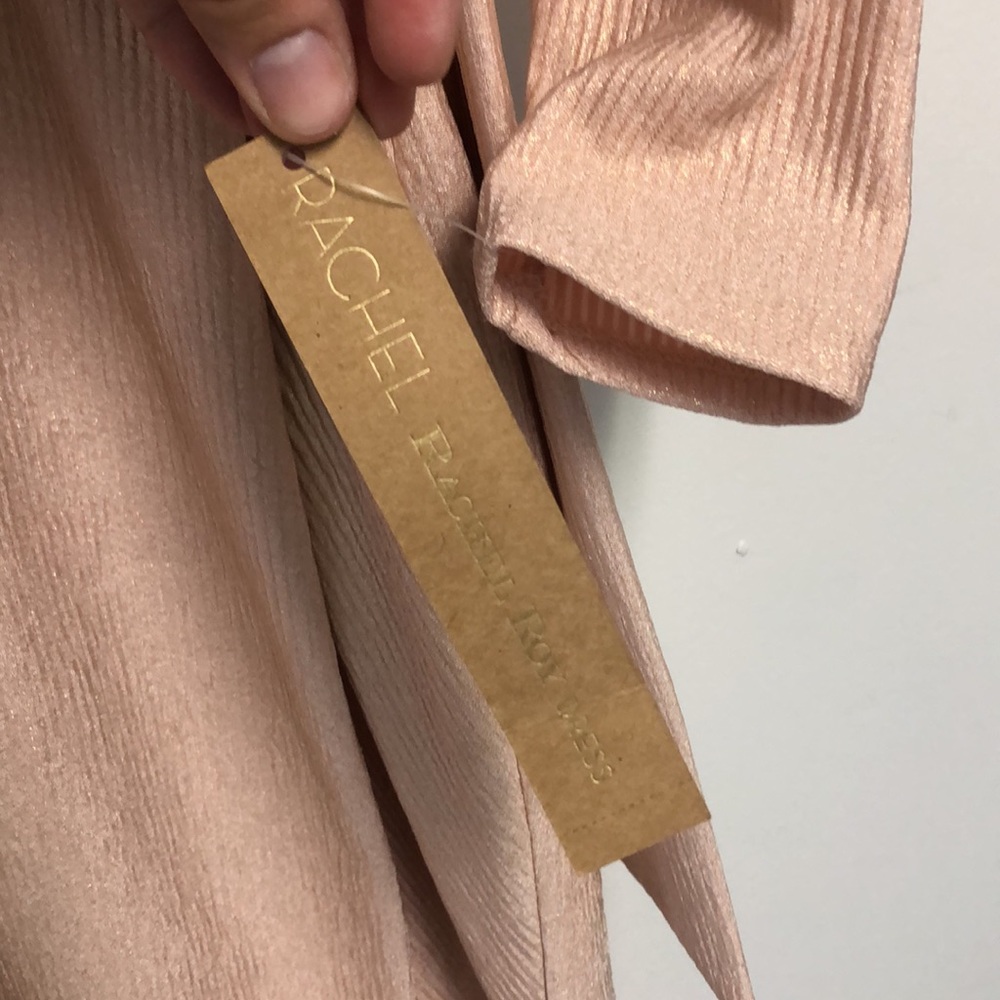 Rachel Roy Pink Longsleeve Rib Knit Foil Dress - Picture 6 of 8
